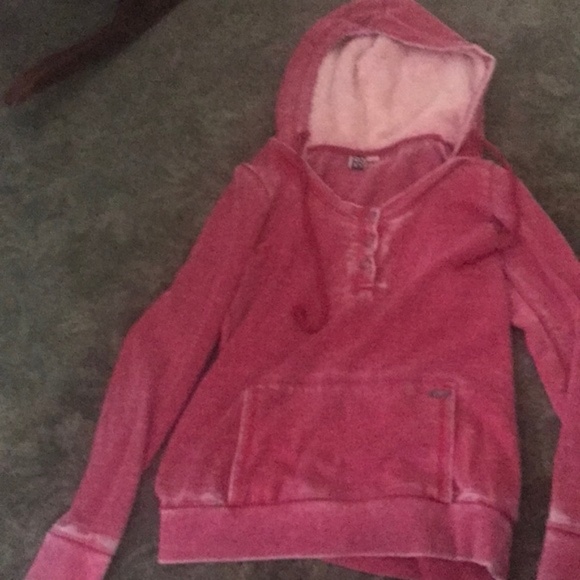 Roxy Tops - Roxy small red hoodie sweatshirt with fur in hood​